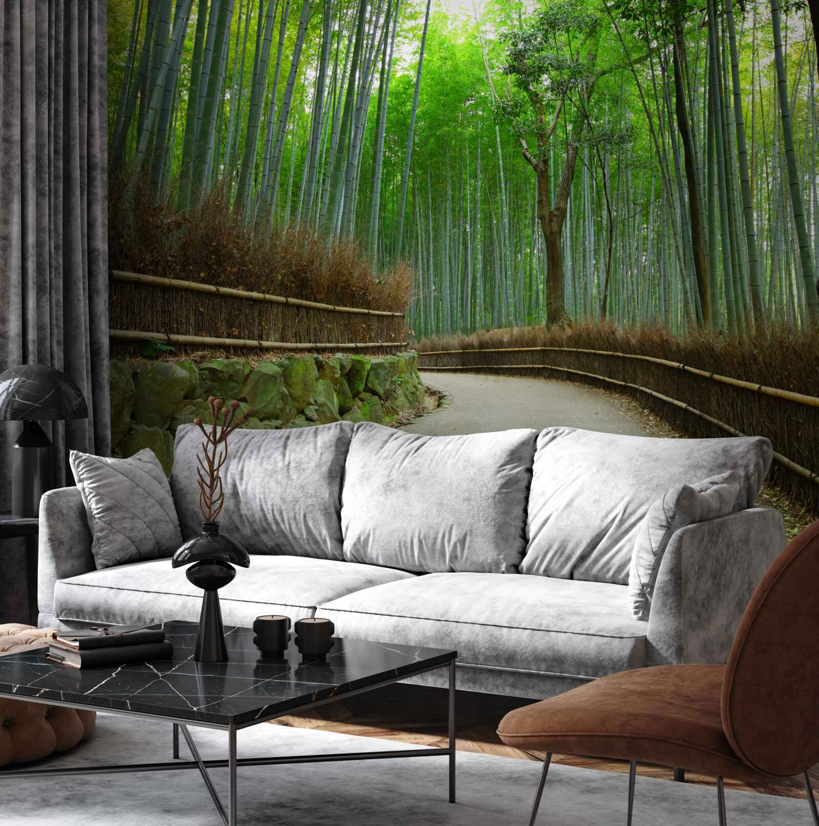 Фотошпалери стежка в бамбуковому гаю