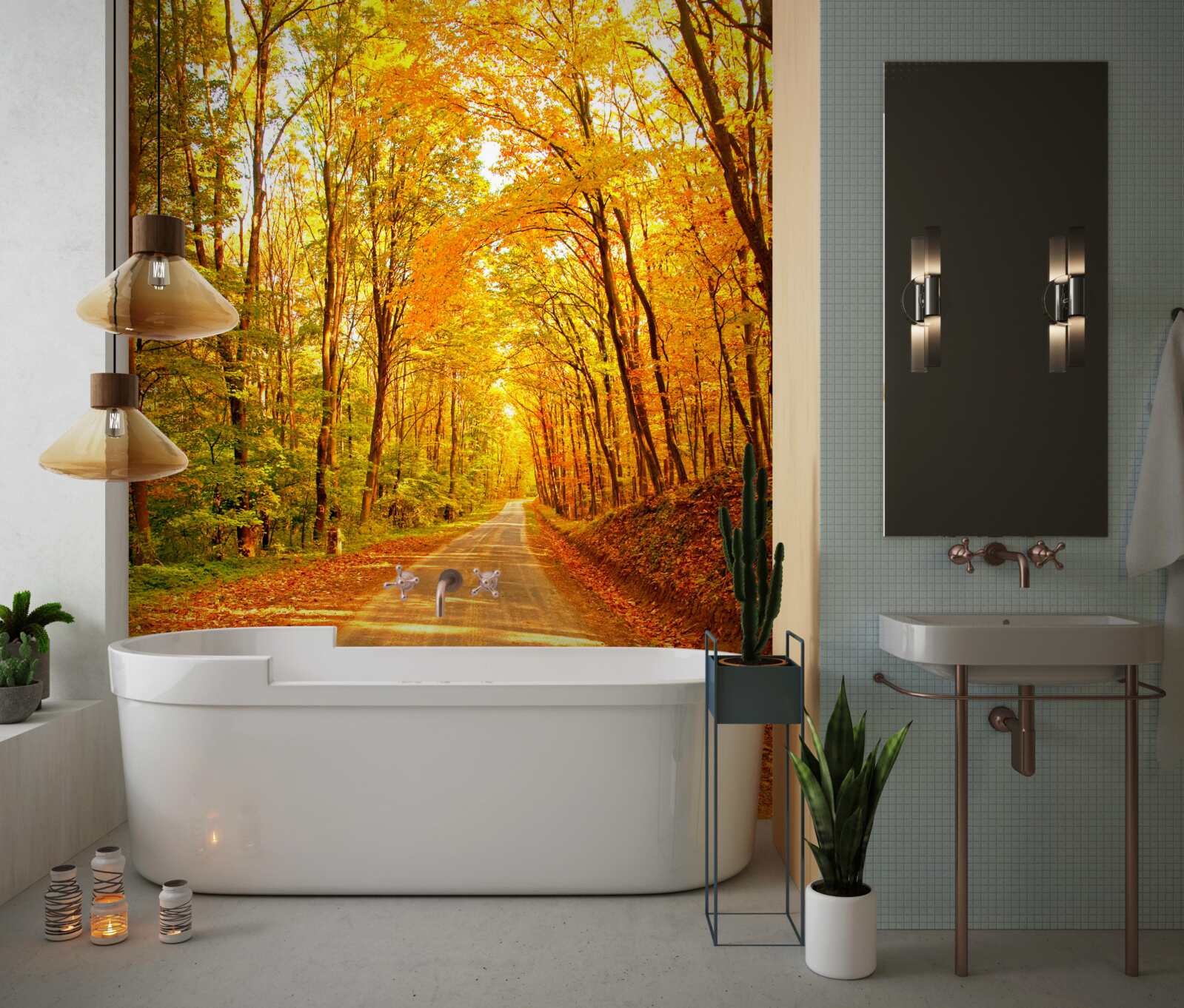 Фотошпалери стежка в осінньому лісі