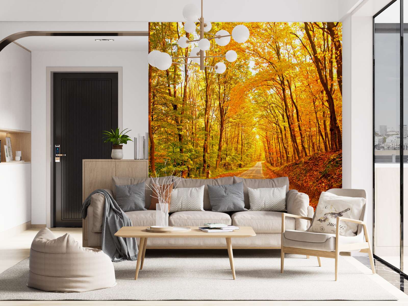 Фотошпалери стежка в осінньому лісі