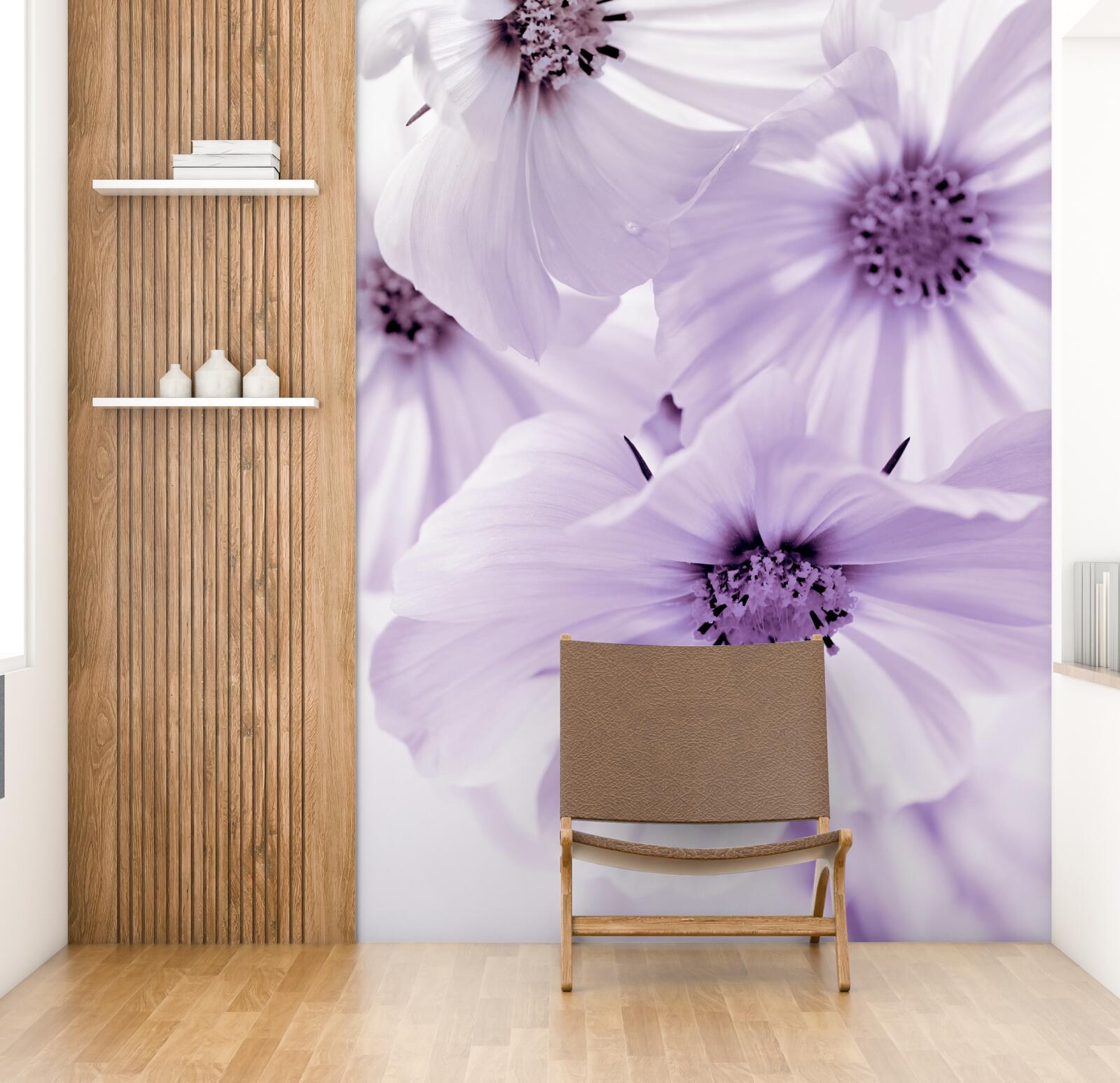 Фотошпалери крупним планом показані бузкові квіти з ніжними пелюстками