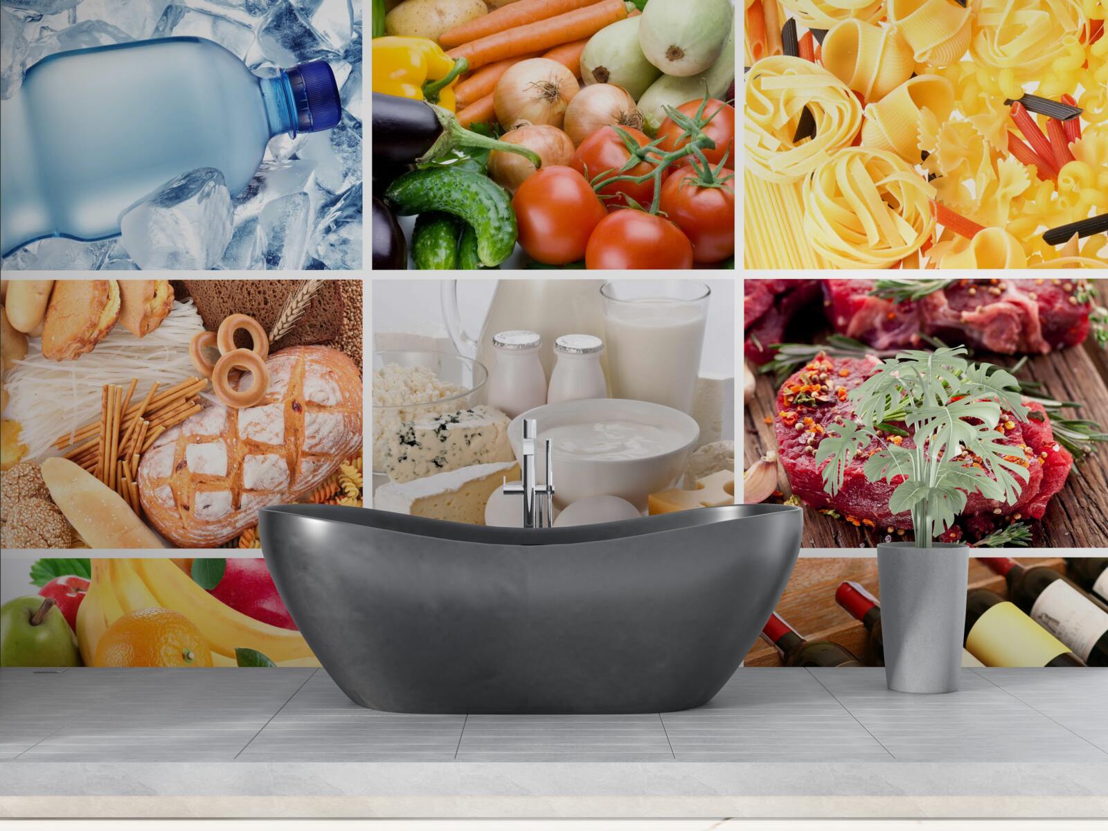 Фотошпалери асортимент різноманітних продуктів харчування