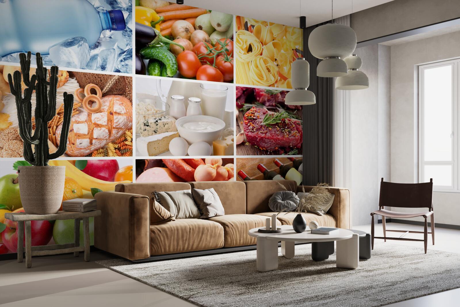 Фотошпалери асортимент різноманітних продуктів харчування