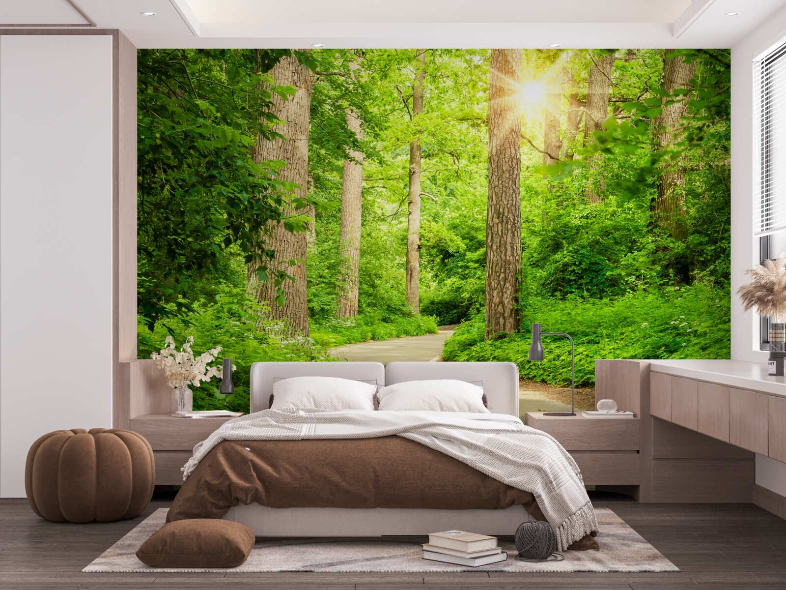 Фотошпалери яскравий день серед смарагдового лісу