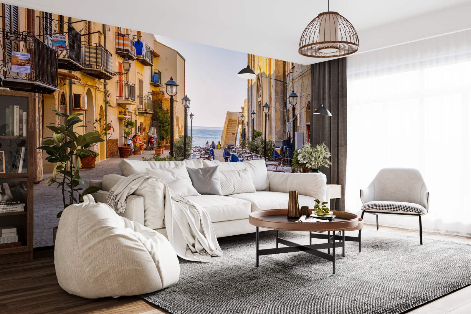 Фотошпалери об'єкт на березі в історичній частині міста