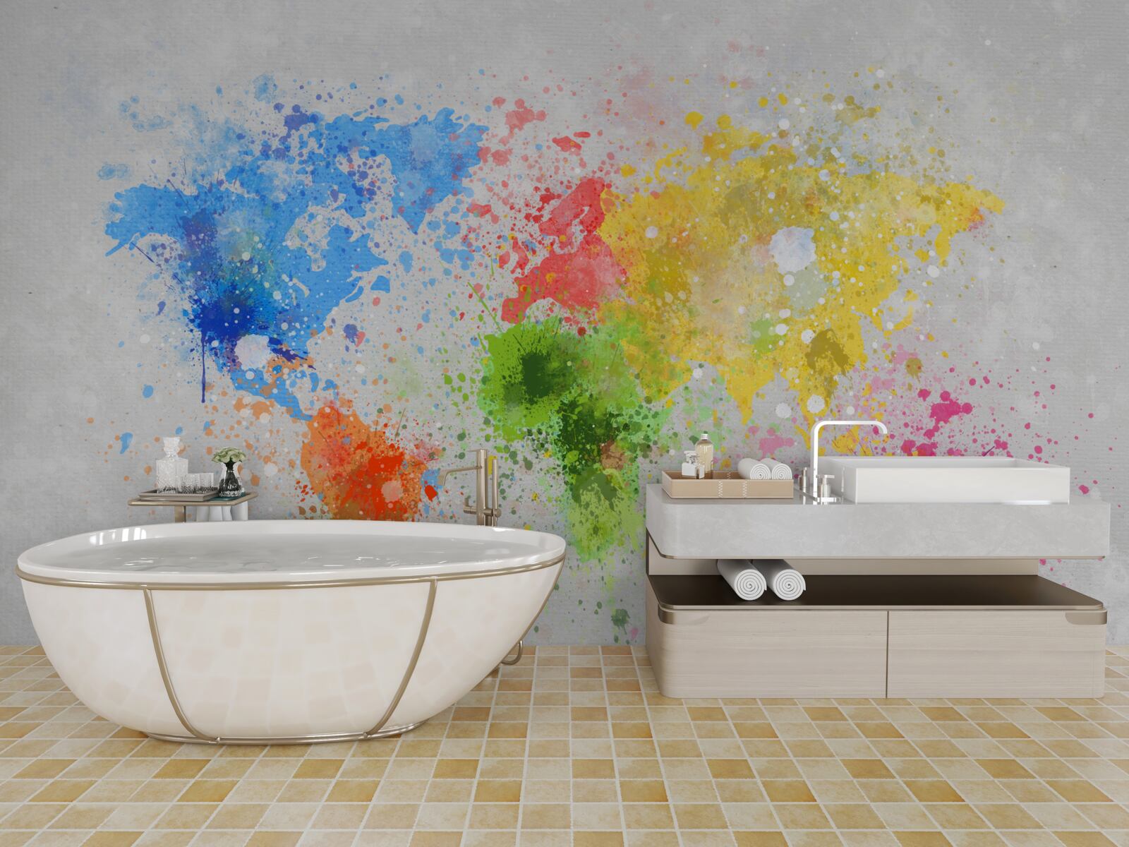 Фотошпалери зображення карти в насичених і різноманітних кольорах