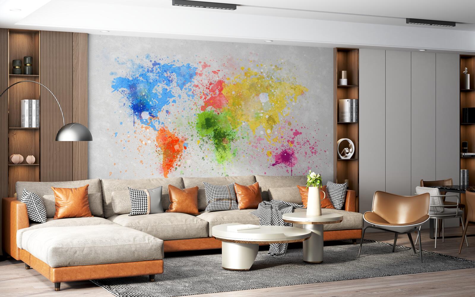 Фотошпалери зображення карти в насичених і різноманітних кольорах