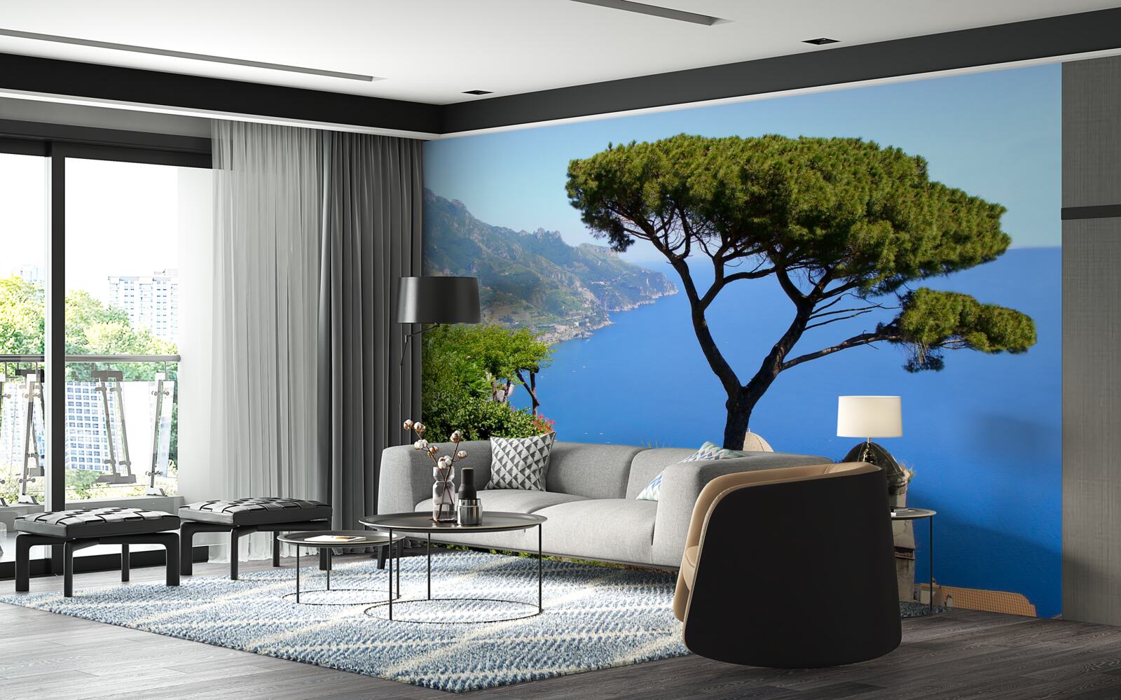 Фотошпалери самотнє дерево на березі моря