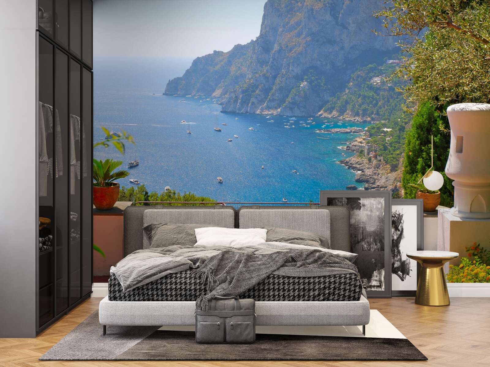 Фотошпалери тераса з балконом і видом на океан