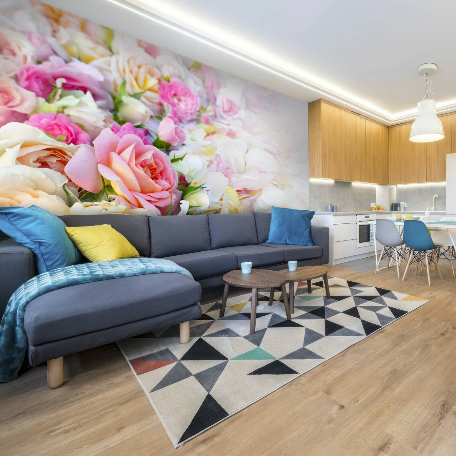 Фотошпалери букет пишних літніх квітів