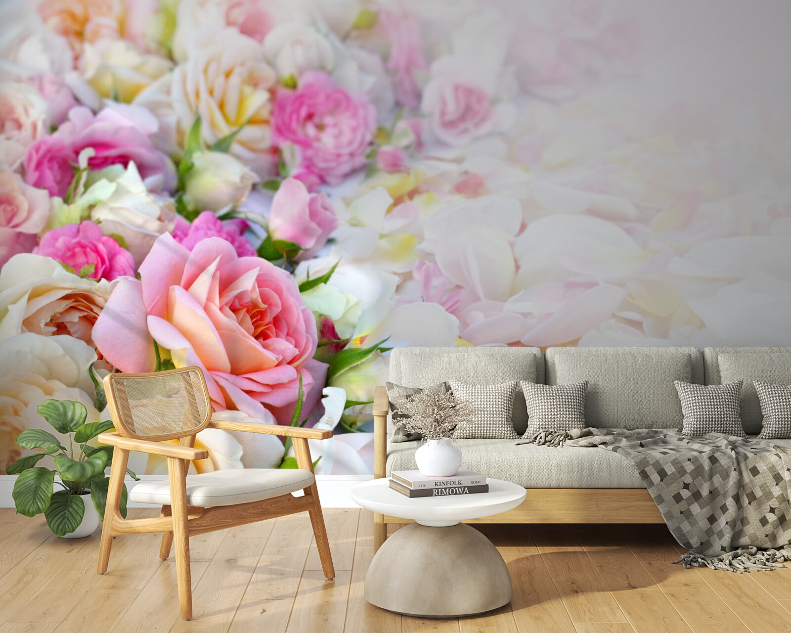 Фотошпалери букет пишних літніх квітів