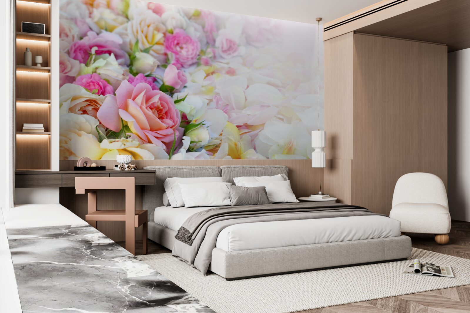 Фотошпалери букет пишних літніх квітів