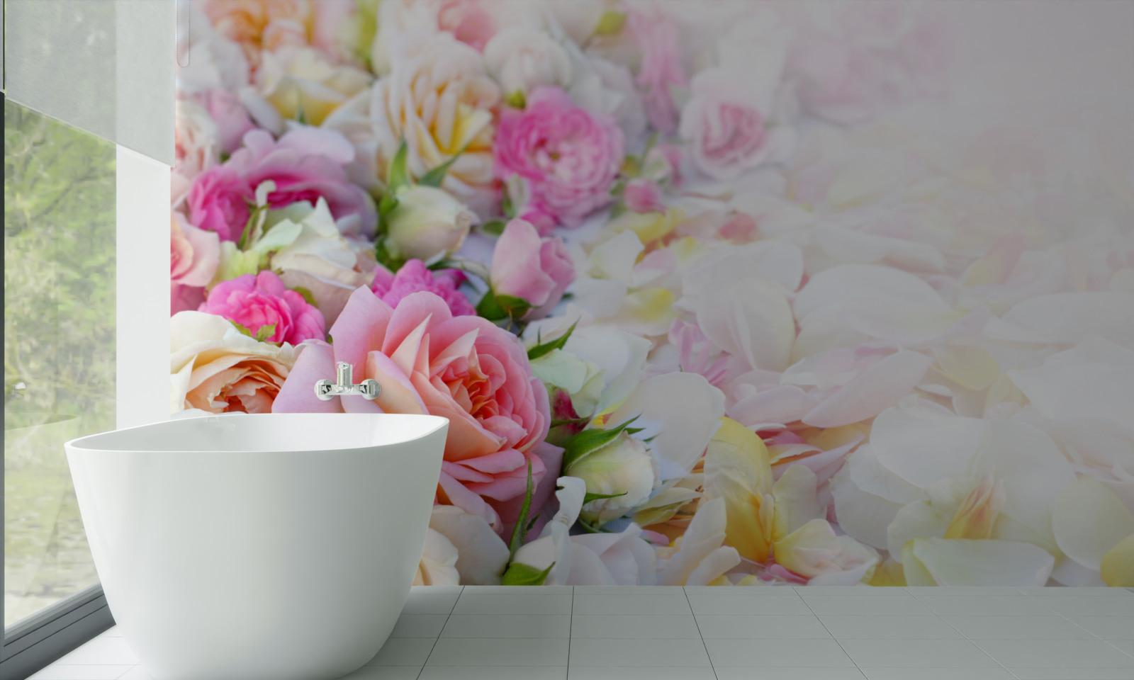 Фотошпалери букет пишних літніх квітів