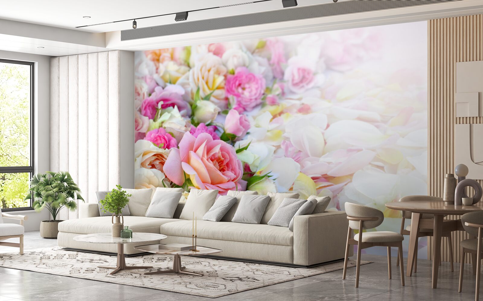 Фотошпалери букет пишних літніх квітів