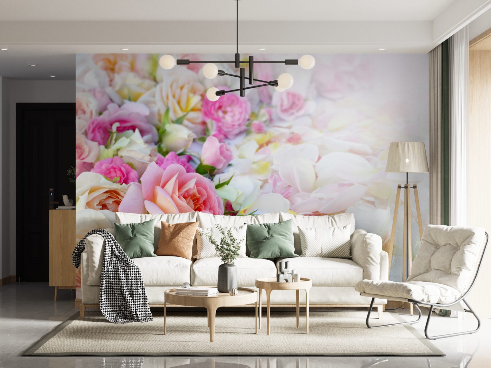 Фотошпалери букет пишних літніх квітів