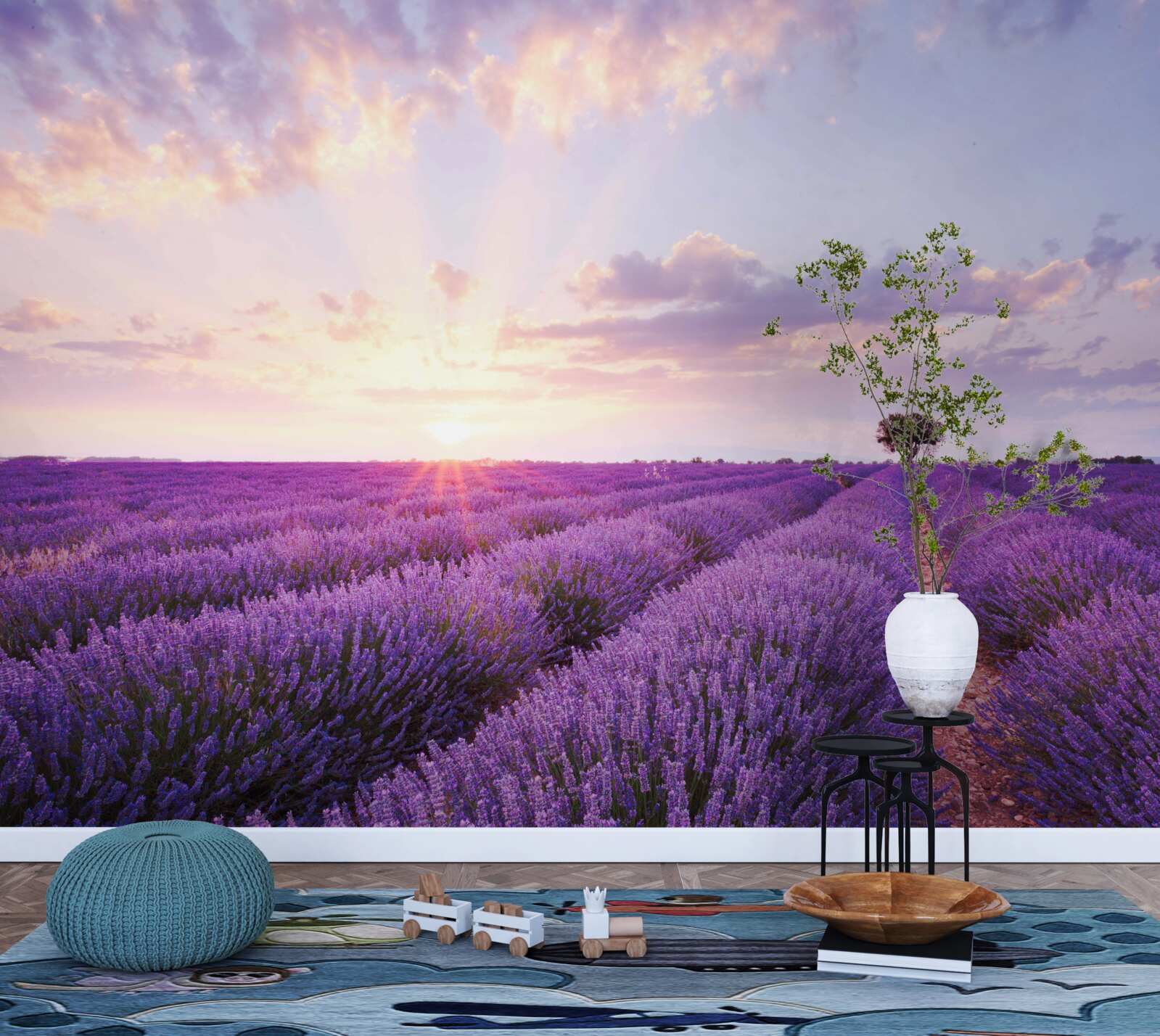 Фотошпалери поле лаванди, наповнене ароматом