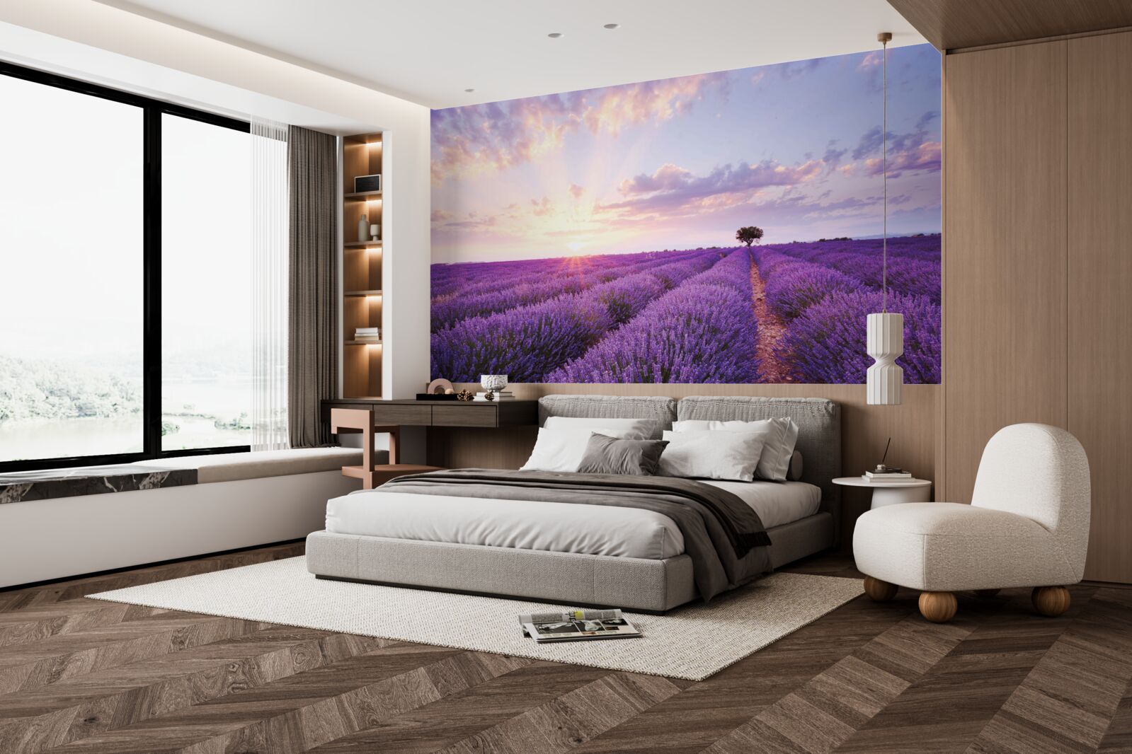 Фотошпалери поле лаванди, наповнене ароматом