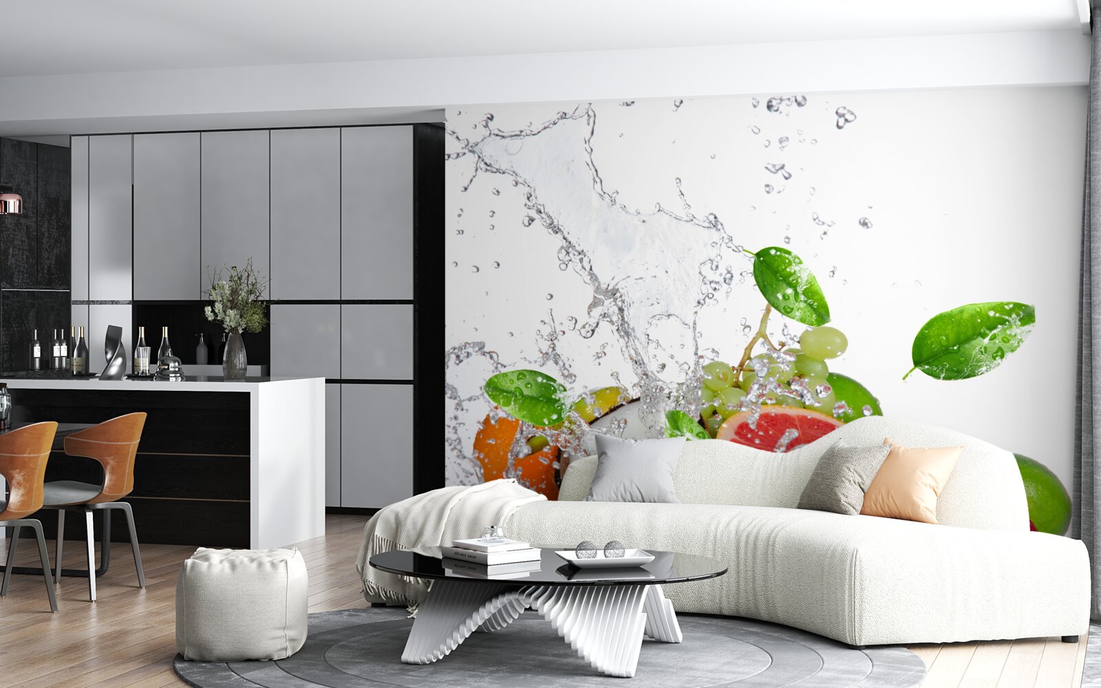 Фотошпалери сезонні фрукти та кокосова вода