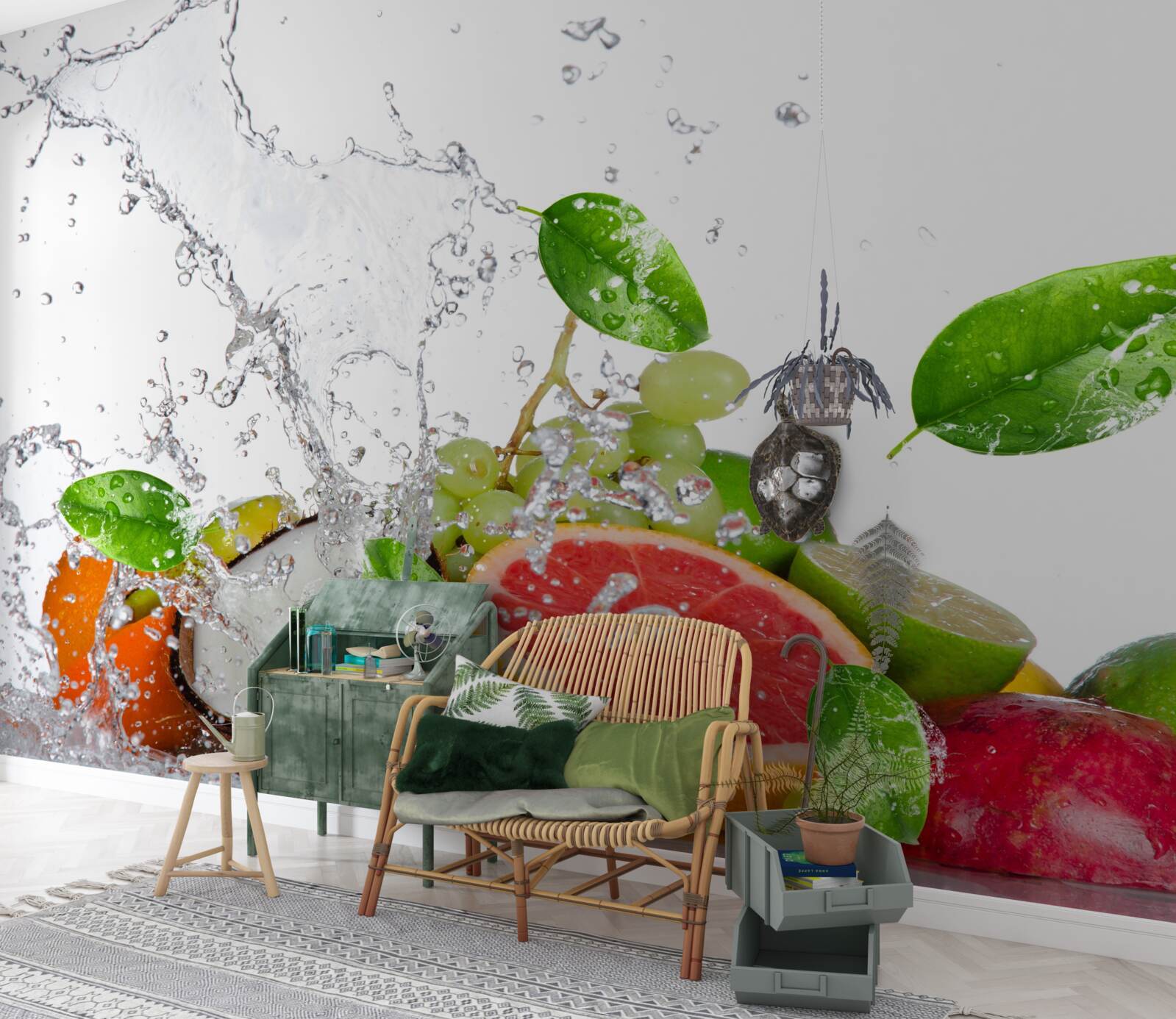 Фотошпалери сезонні фрукти та кокосова вода