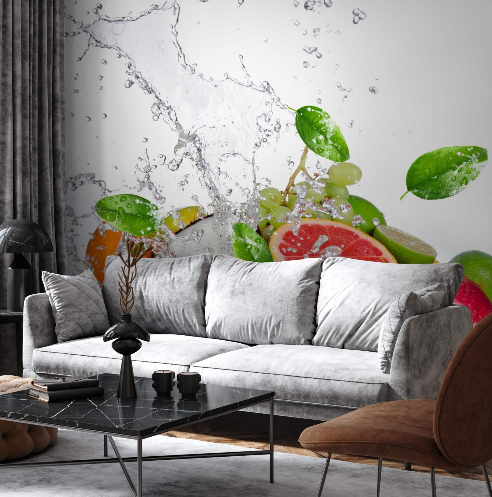 Фотошпалери сезонні фрукти та кокосова вода