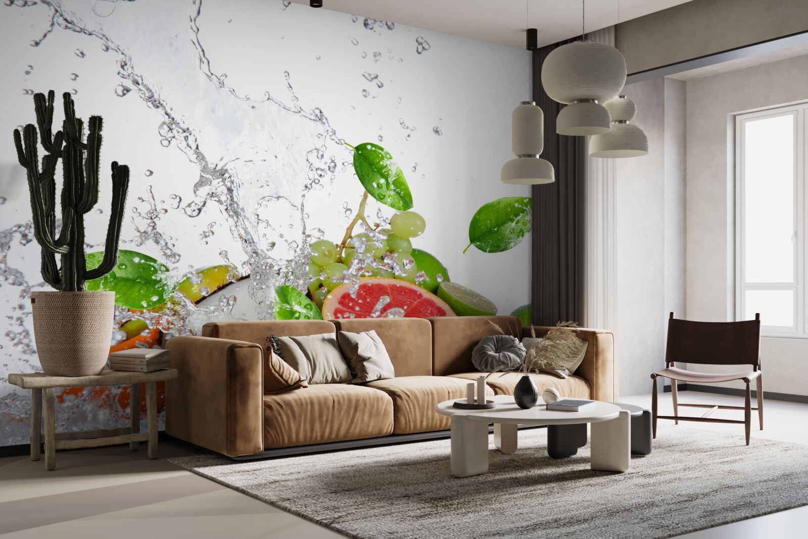 Фотошпалери сезонні фрукти та кокосова вода