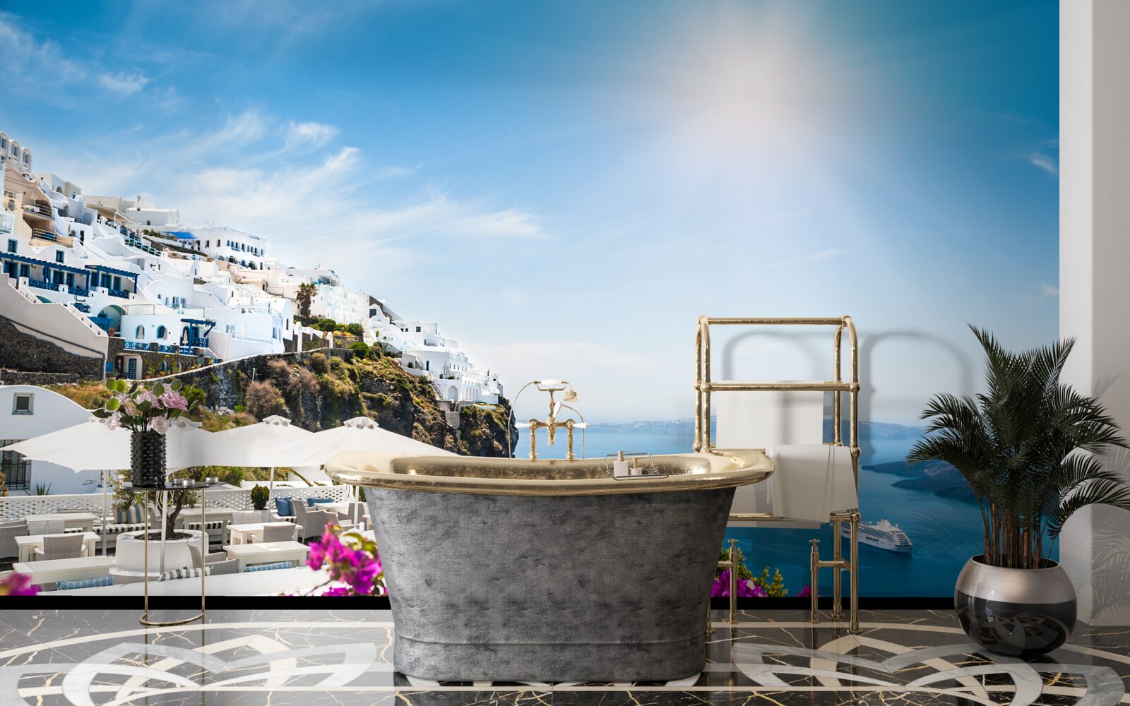 Фотошпалери променисте сонце греції