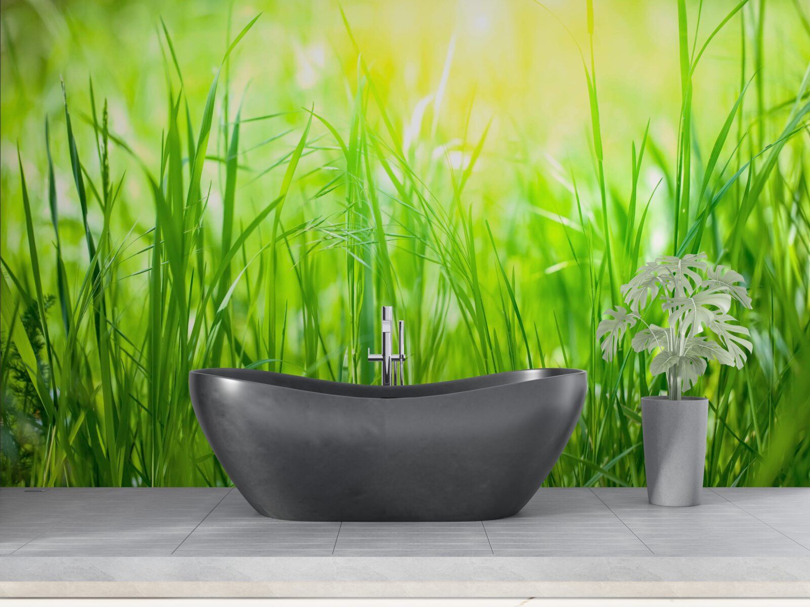 Фотошпалери ранкова роса випадає під сонячними променями