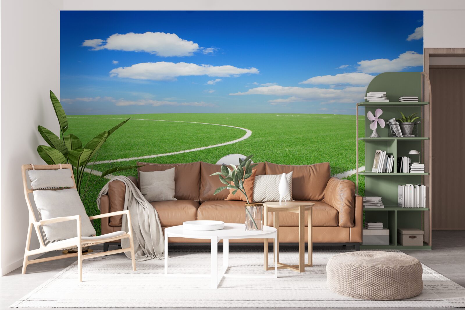 Фотошпалери м'яч знаходиться в куті поля