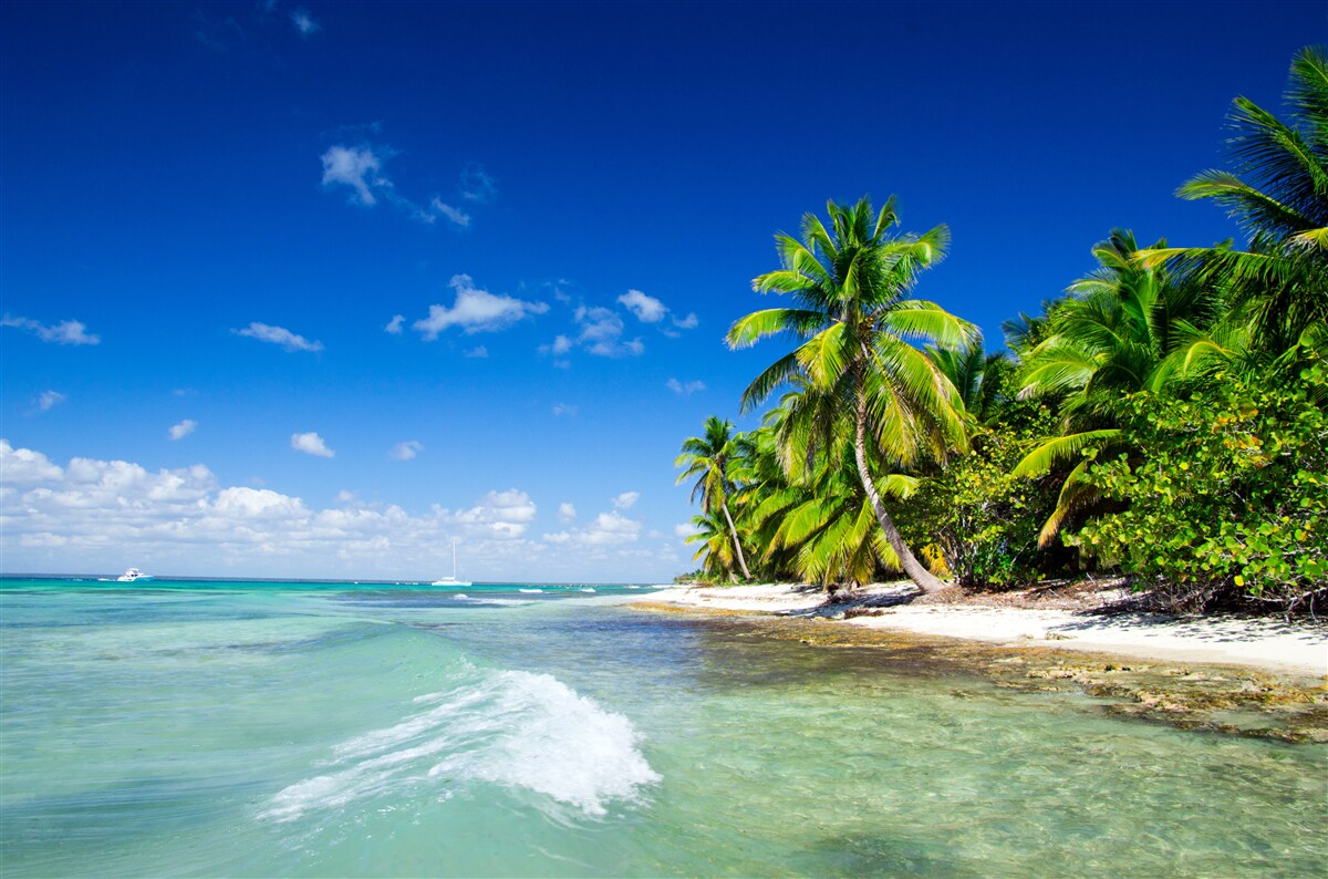 Фотошпалери морські хвилі на тропічному узбережжі