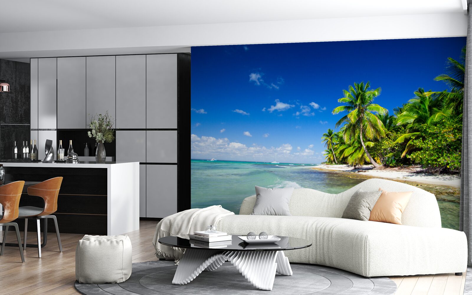 Фотошпалери морські хвилі на тропічному узбережжі