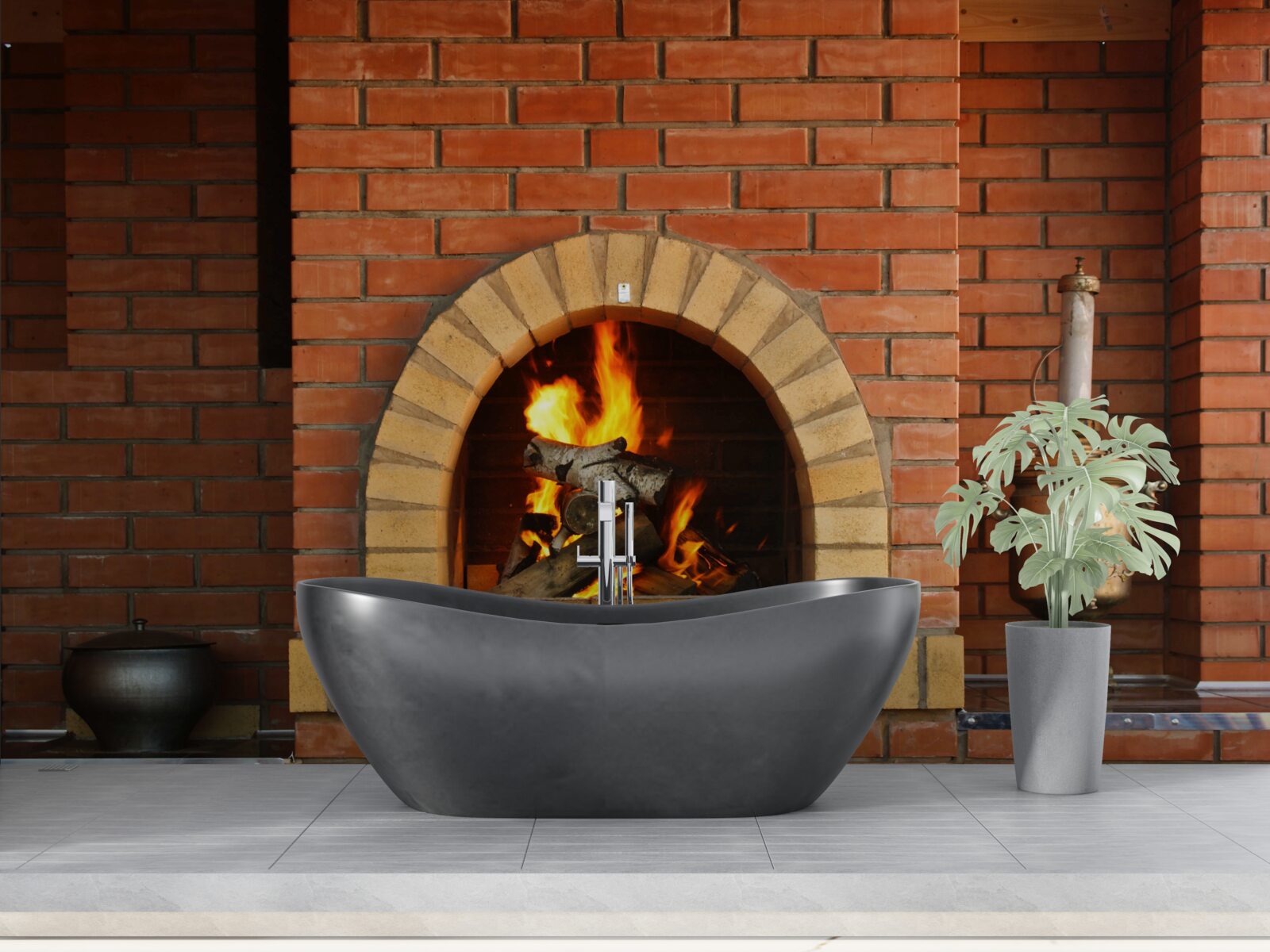 Фотошпалери плита з кухонним приладдям