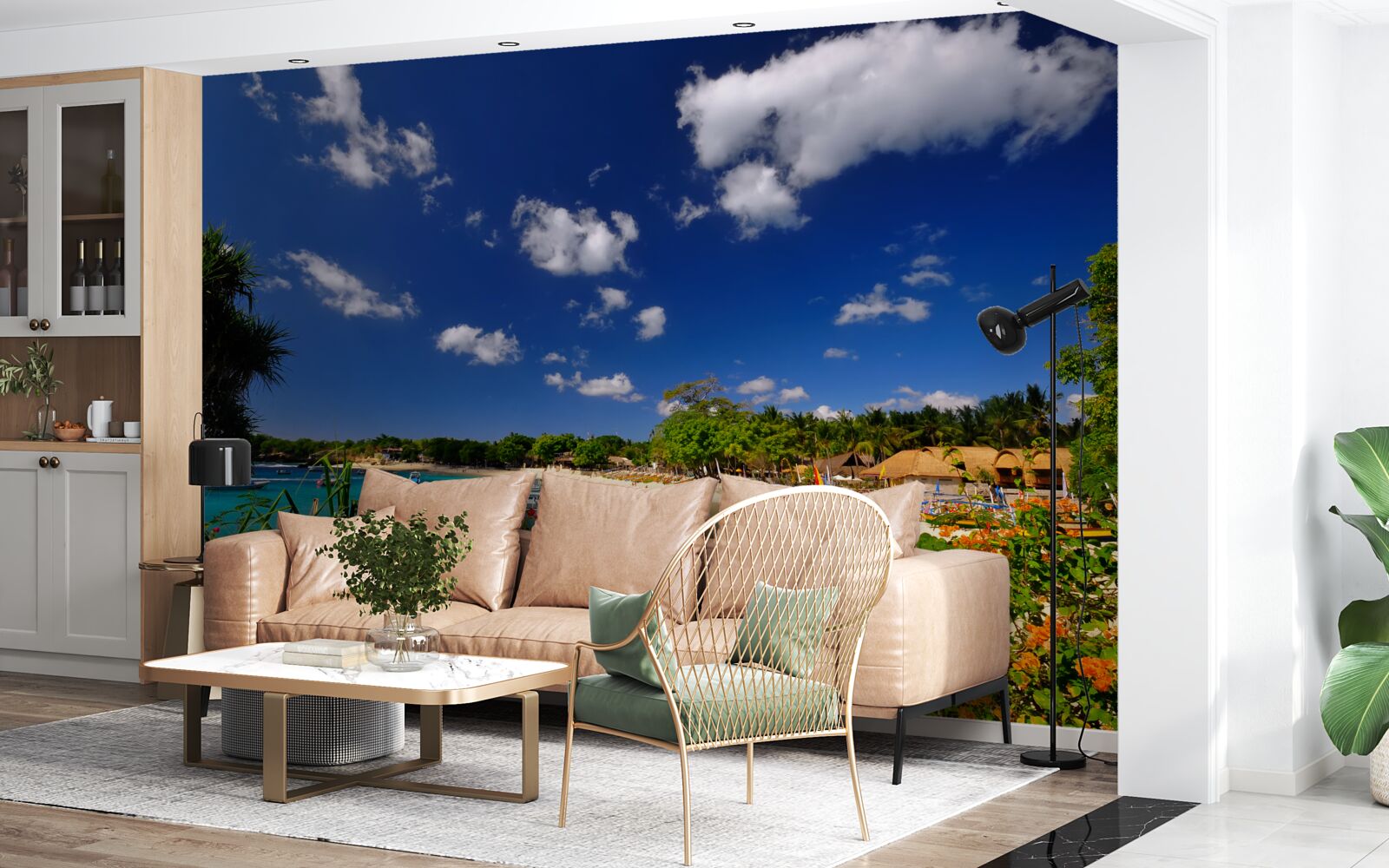 Фотошпалери спокійне літнє узбережжя острова