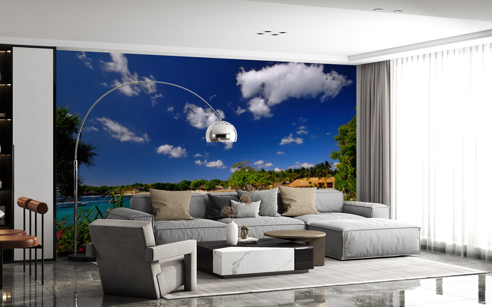 Фотошпалери спокійне літнє узбережжя острова