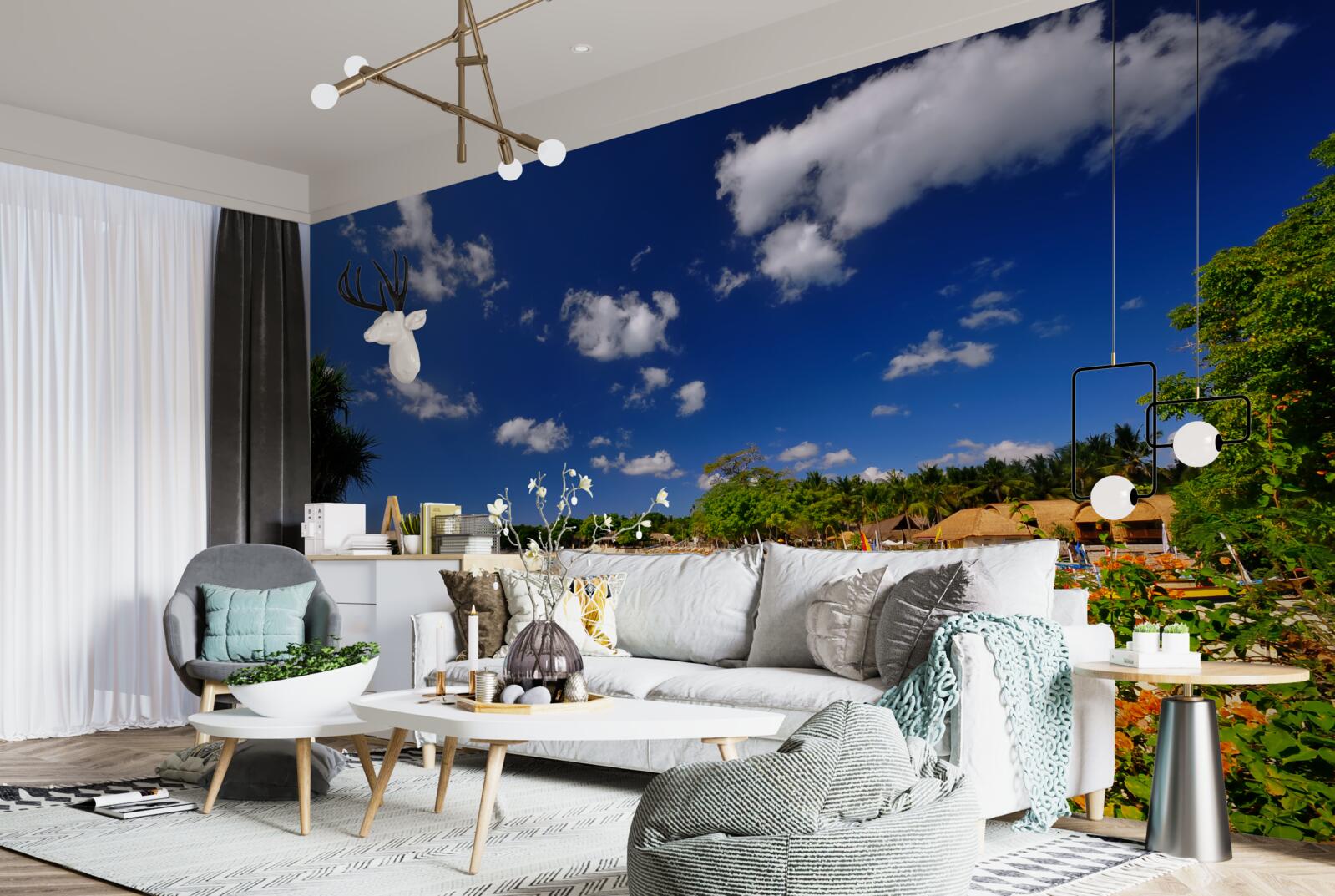 Фотошпалери спокійне літнє узбережжя острова