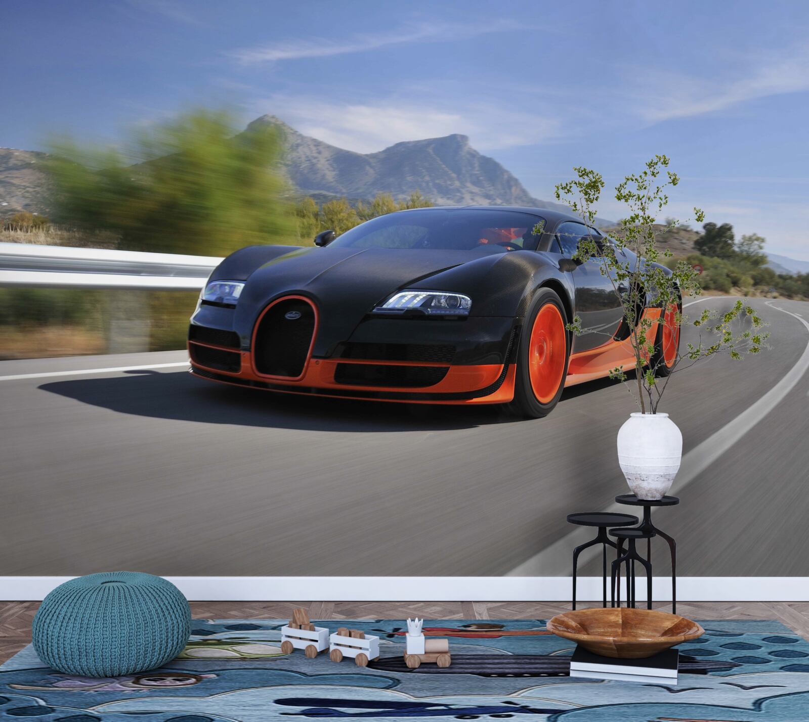 Фотошпалери гоночний автомобіль на дорозі