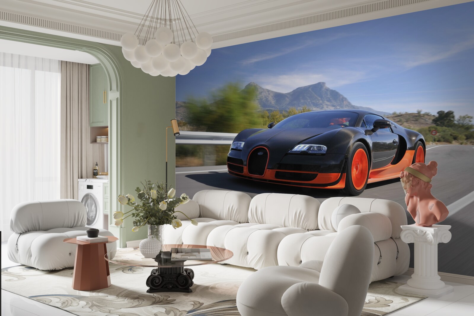 Фотошпалери гоночний автомобіль на дорозі