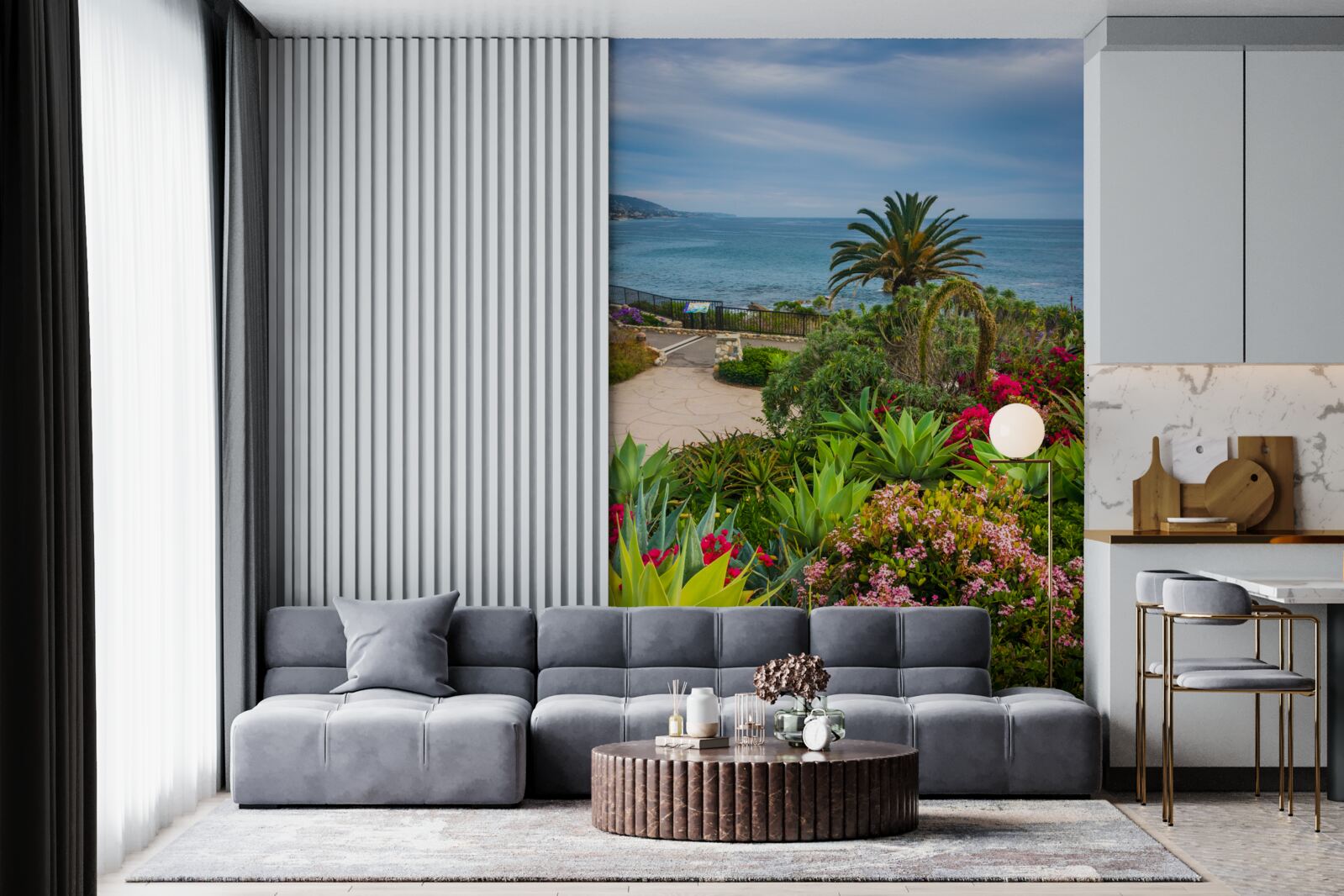 Фотошпалери зелень росте біля берега океану