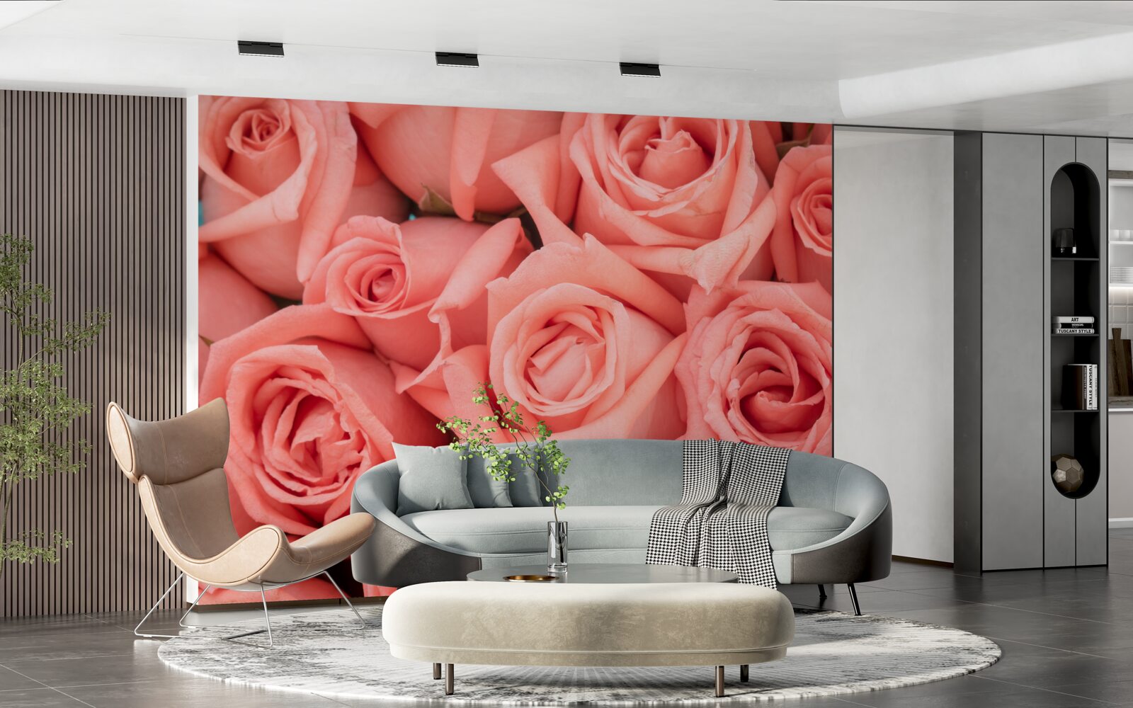 Фотошпалери рожеві бутони троянд