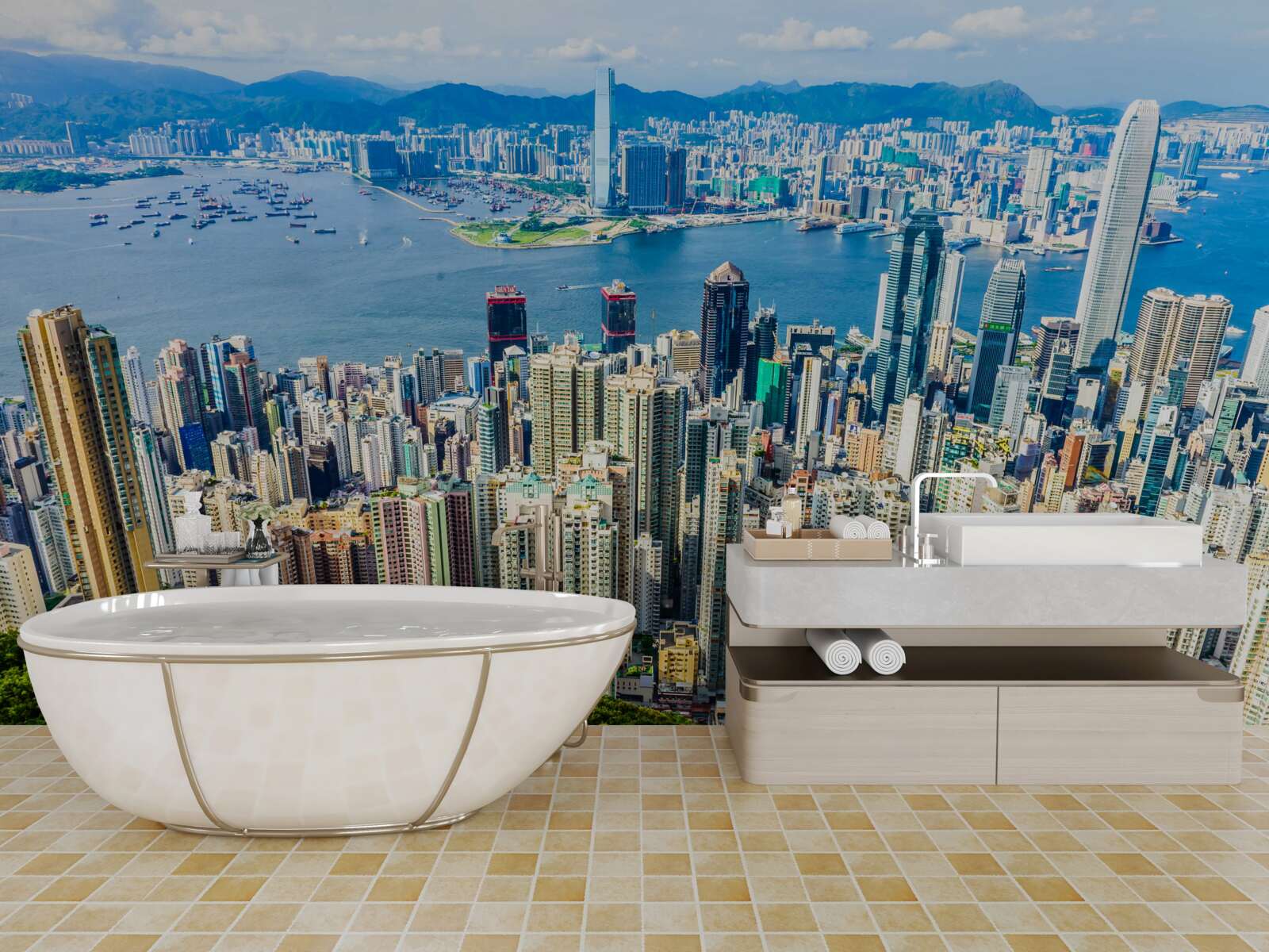 Фотошпалери Шанхайські хмарочоси в літній день