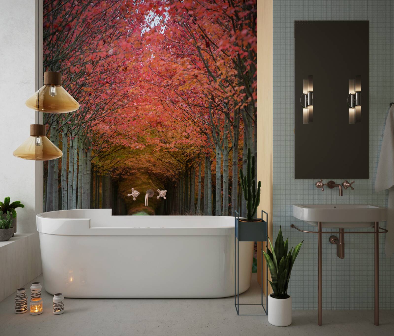 Фотошпалери арка з вишневого дерева