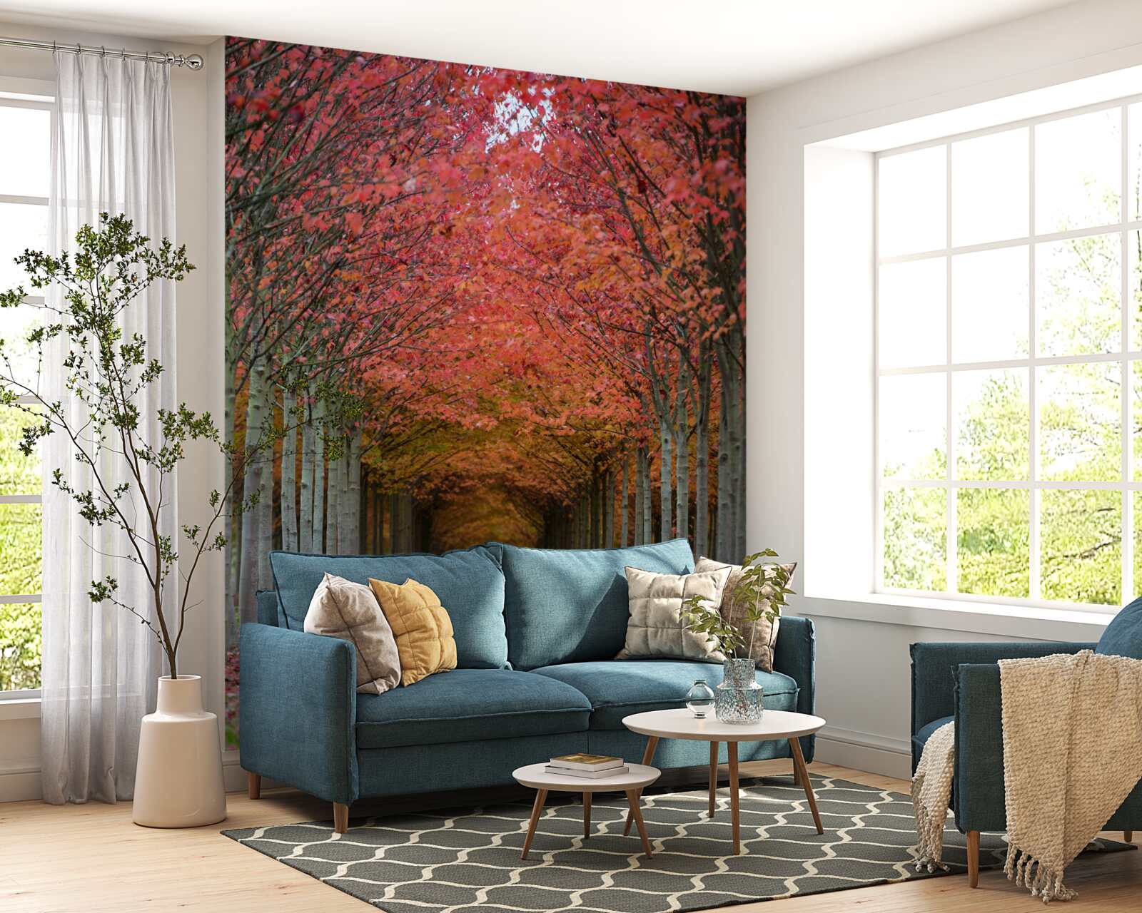 Фотошпалери арка з вишневого дерева