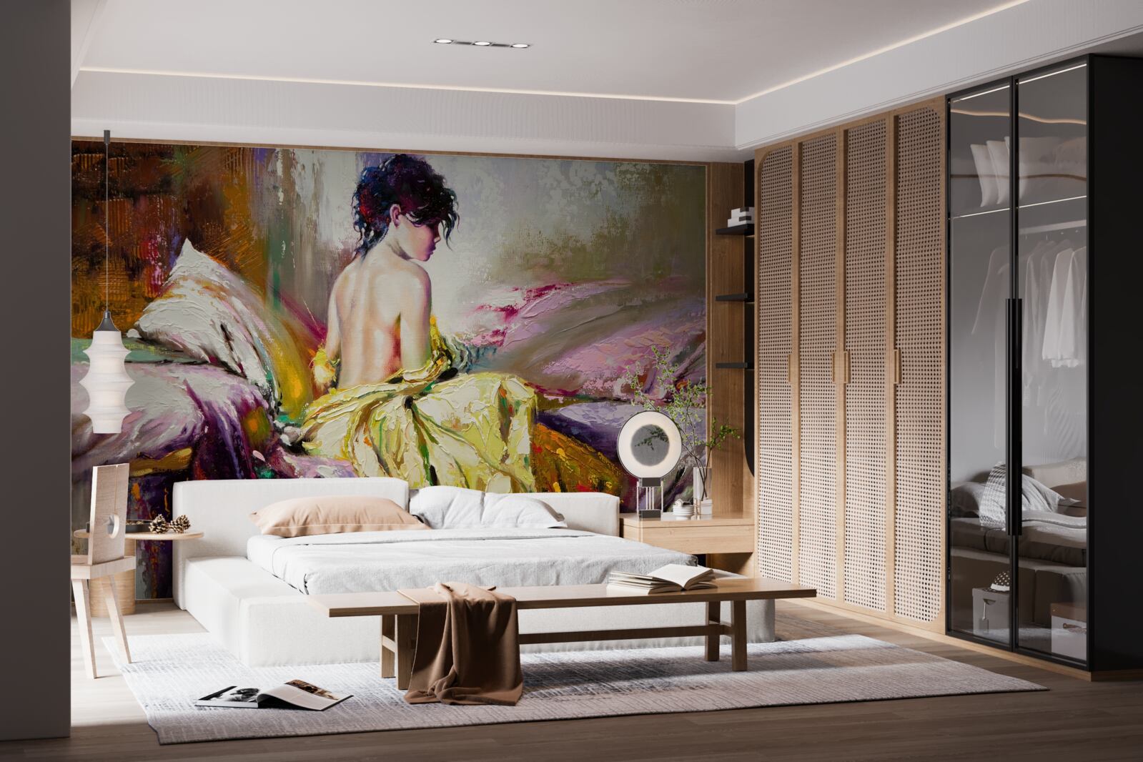 Фотошпалери зображення оголеної дівчини серед осінніх квітів