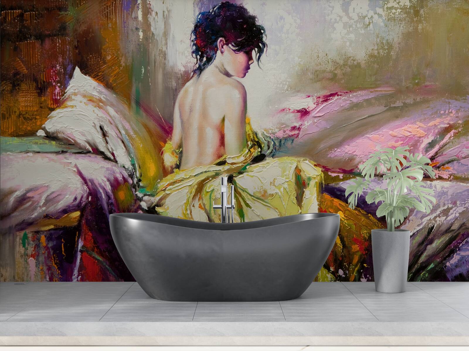 Фотошпалери зображення оголеної дівчини серед осінніх квітів