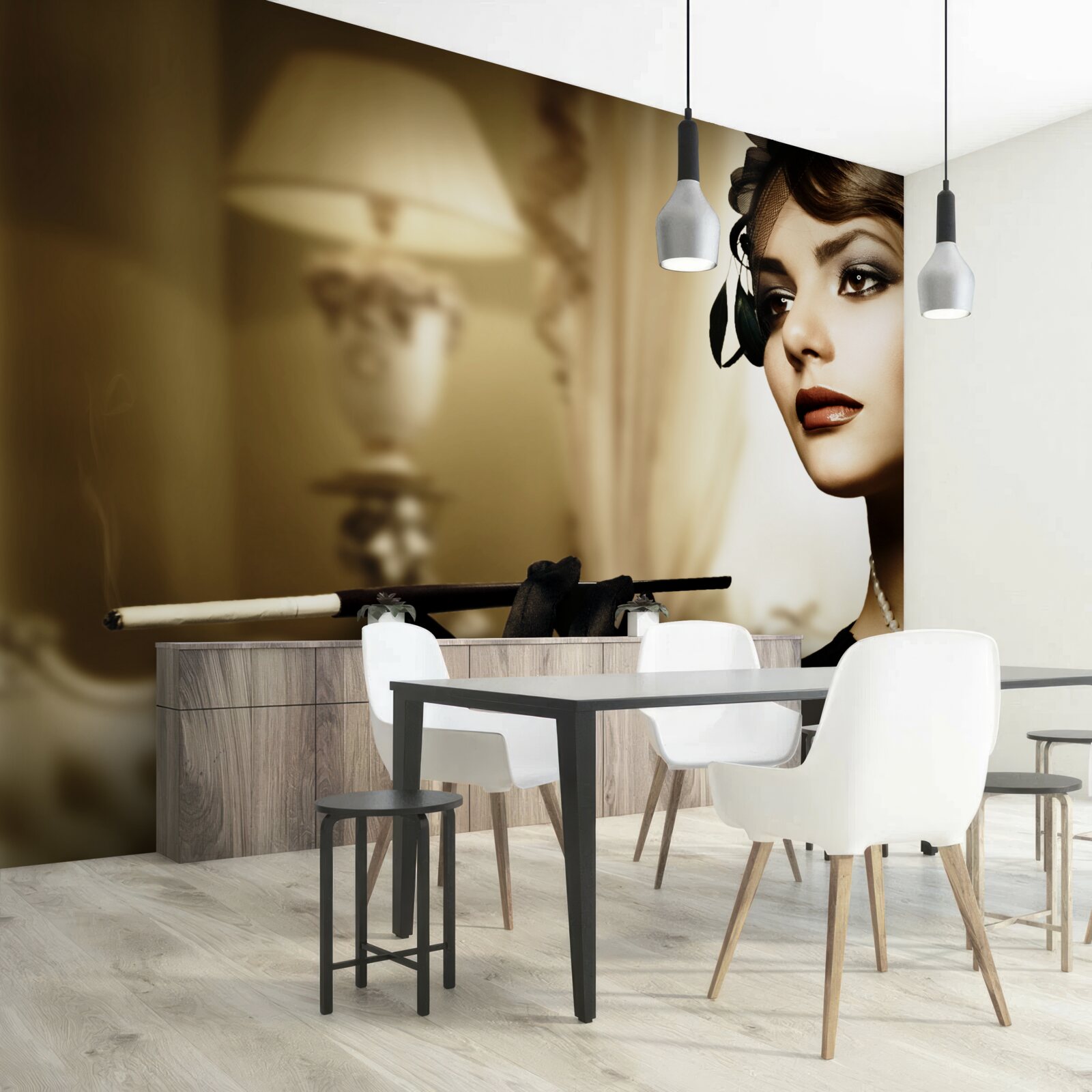 Фотошпалери дівчина з цигаркою