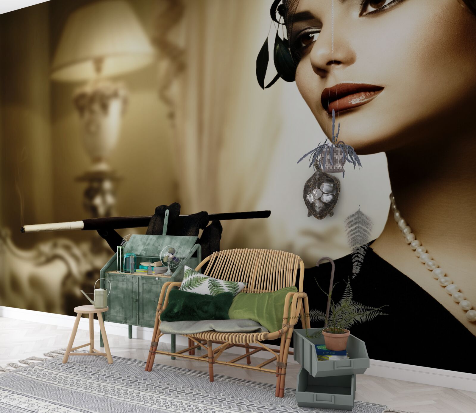 Фотошпалери дівчина з цигаркою