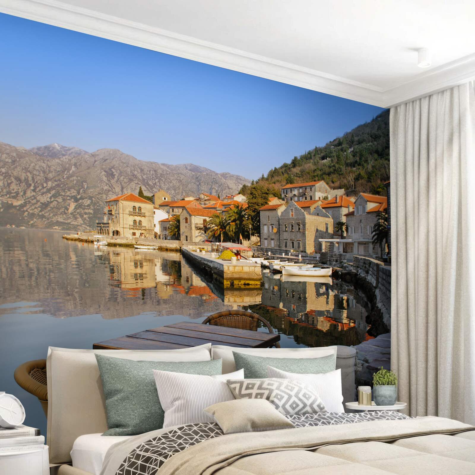 Фотошпалери комфортний простір для відпочинку на березі річки