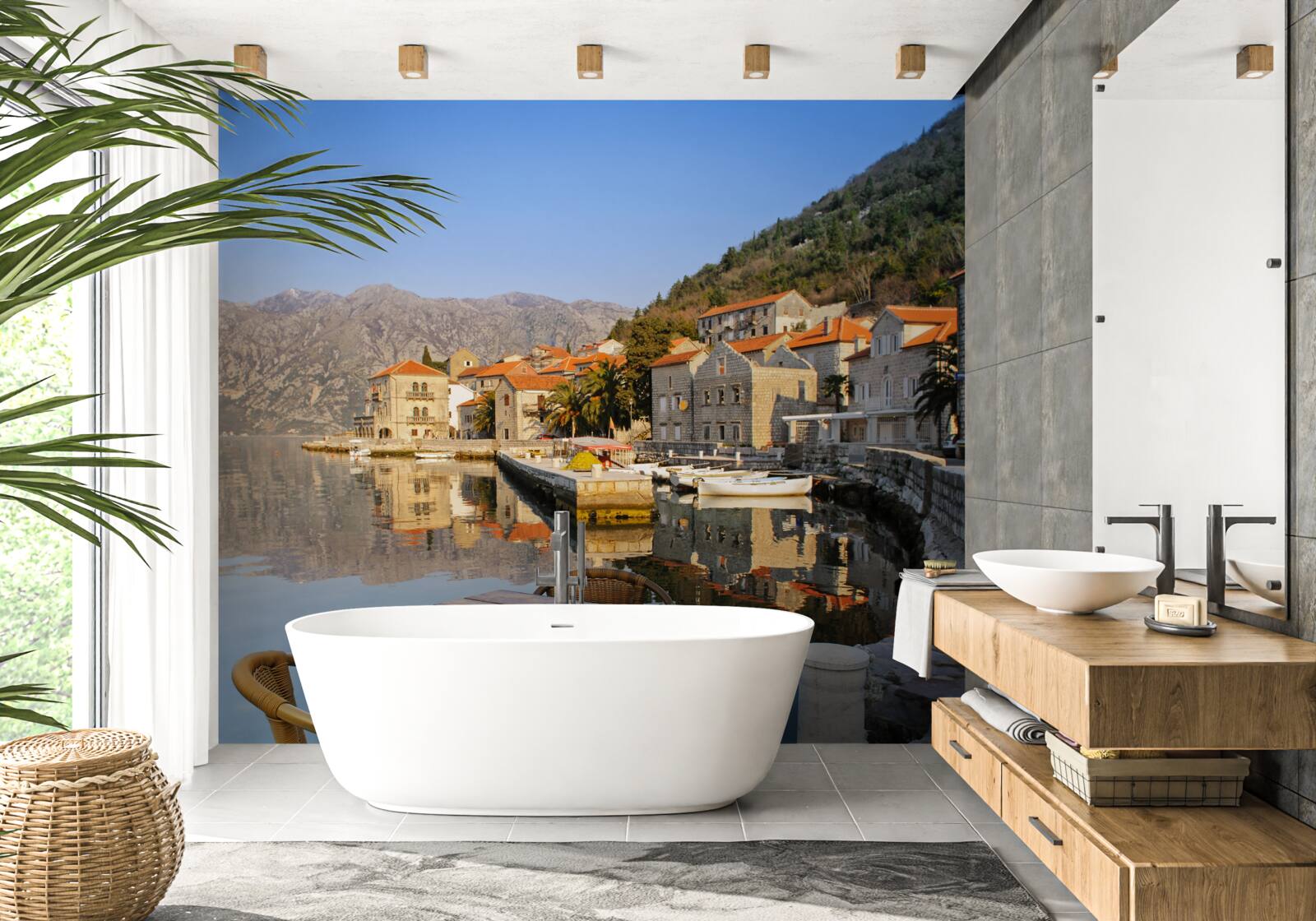 Фотошпалери комфортний простір для відпочинку на березі річки