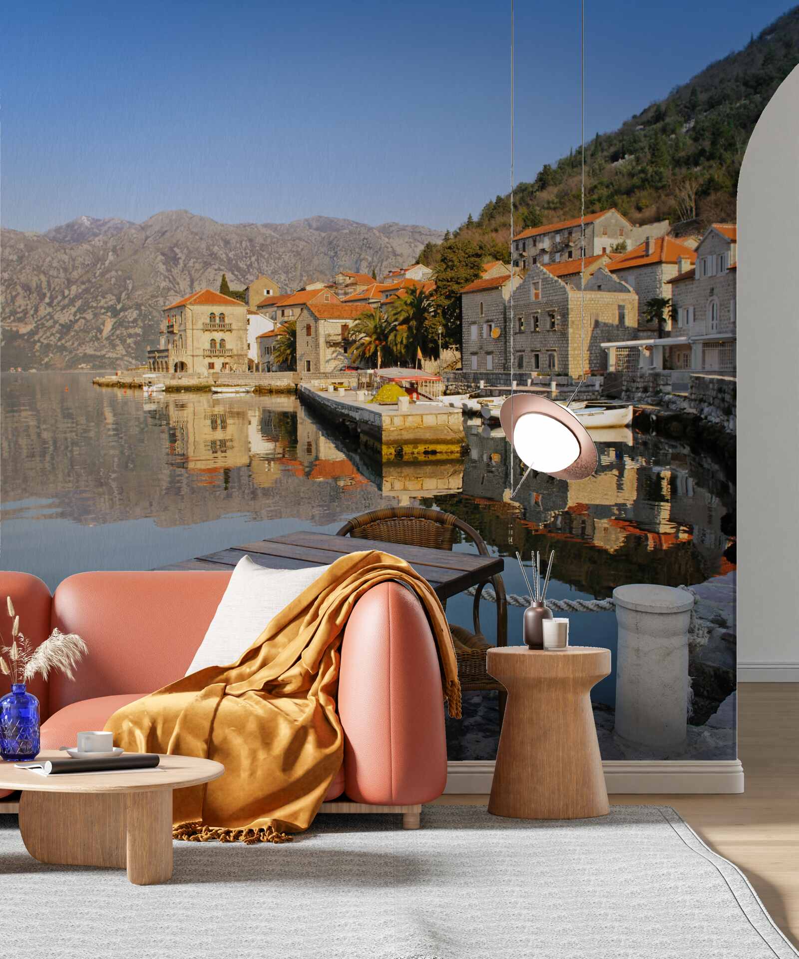 Фотошпалери комфортний простір для відпочинку на березі річки