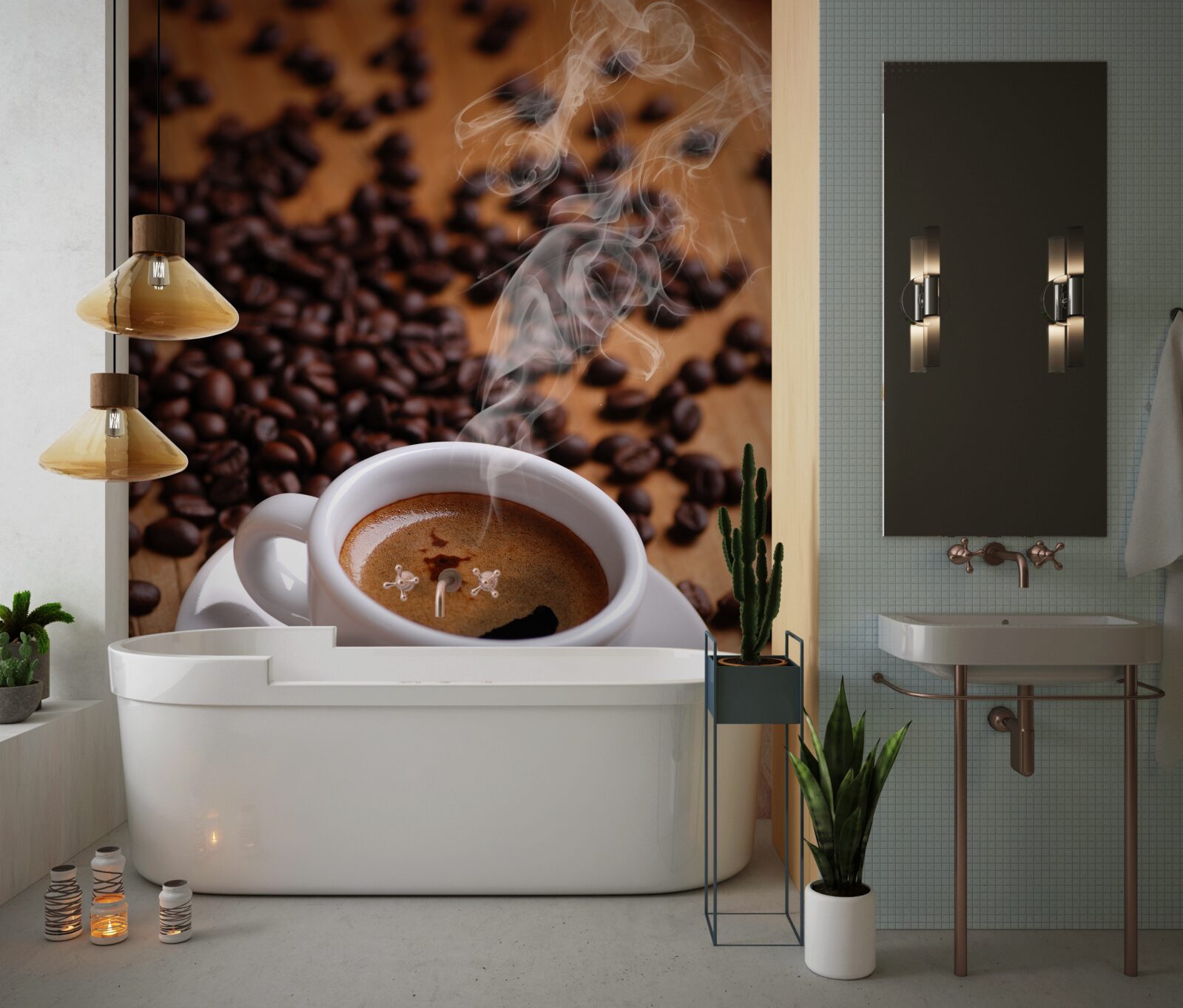 Фотошпалери чашка кави з ароматними зернами