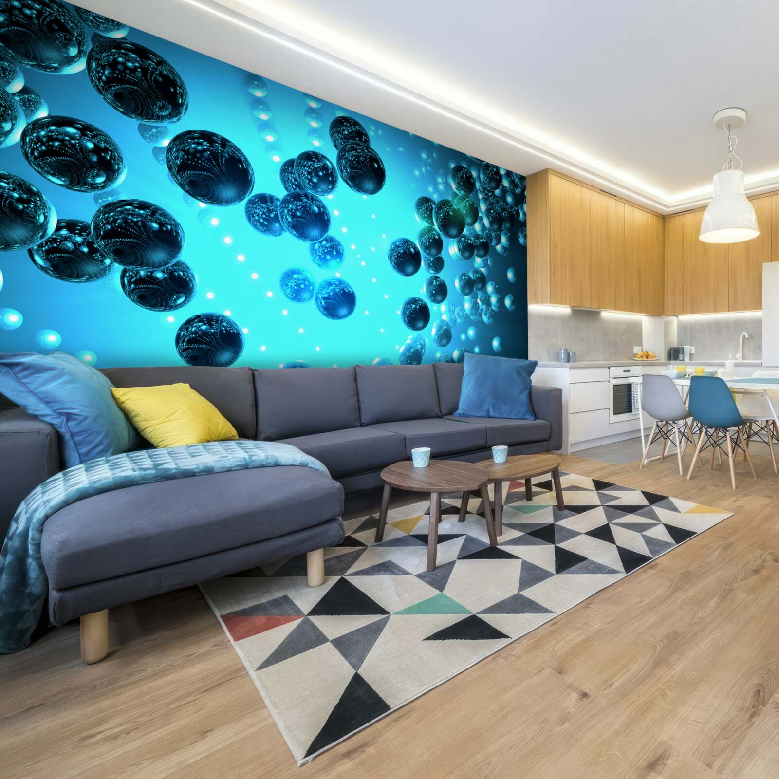 Фотошпалери вода в склянці складається з молекул