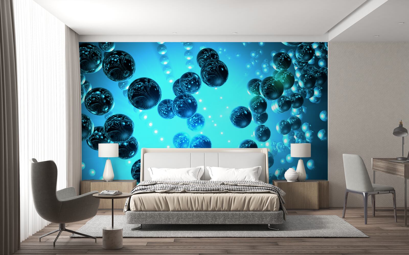 Фотошпалери вода в склянці складається з молекул